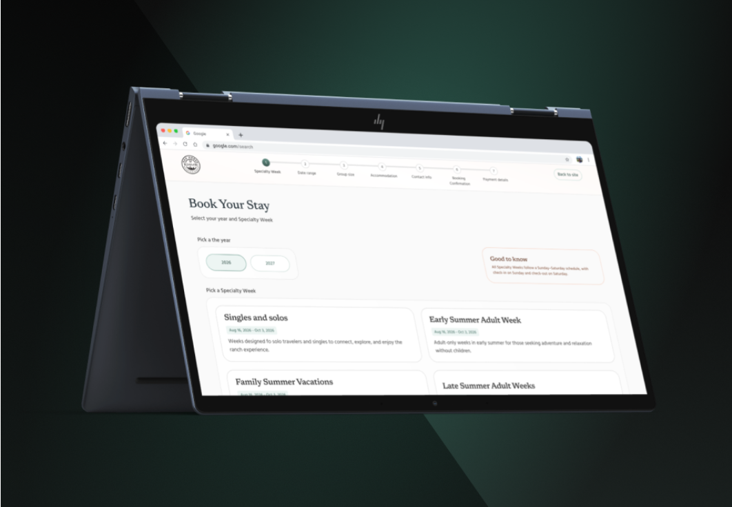 Red Horse Mountain Ranch custom booking platform